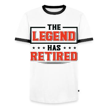 Retraité Pension de retraite Humour Idée cadeau Grand-père - T-shirt contrasté Homme - blanc/noir - Devant - AI Model Female 172 light (172cm) & AI Model Male 178 dark (178cm)