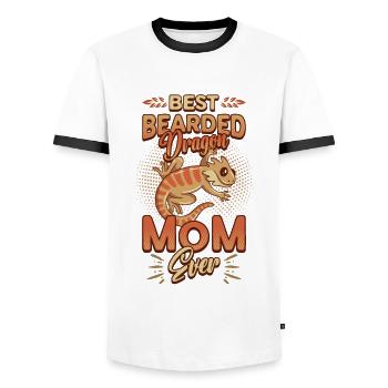 Meilleure mère de dragon barbu de tous les temps - T-shirt contrasté Homme - blanc/noir - Devant - AI Model Female 172 light (172cm) & AI Model Male 178 dark (178cm)