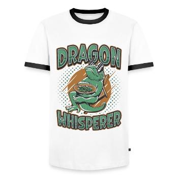 Bartagamenflüsterer, Reptilienliebhaber - Männer Kontrast-T-Shirt - Weiß/Schwarz - Vorne - AI Model Female 172 light (172cm) & AI Model Male 178 dark (178cm)