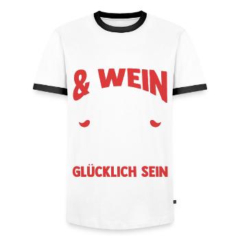 Wein Stand Up Paddeling - Männer Kontrast-T-Shirt - Weiß/Schwarz - Vorne - AI Model Female 172 light (172cm) & AI Model Male 178 dark (178cm)