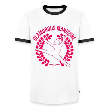 Baton Twirler Design Für Majorette Tanz - Men's Ringer Shirt - white/black - Front - AI Model Female 172 light (172cm) & AI Model Male 178 dark (178cm)