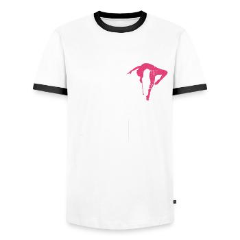 Baton Twirler Design Für Majorette - Men's Ringer Shirt - white/black - Front - AI Model Female 172 light (172cm) & AI Model Male 178 dark (178cm)
