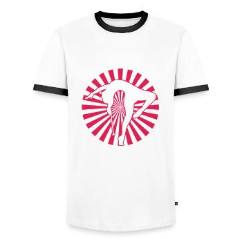 Baton Twirler Design Für Majorette Cheerleader - Men's Ringer Shirt - white/black - Front - AI Model Female 172 light (172cm) & AI Model Male 178 dark (178cm)