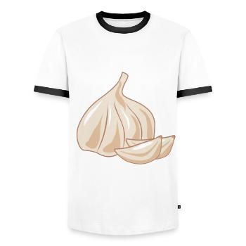More Garlic - Männer Kontrast-T-Shirt - Weiß/Schwarz - Vorne - AI Model Female 172 light (172cm) & AI Model Male 178 dark (178cm)