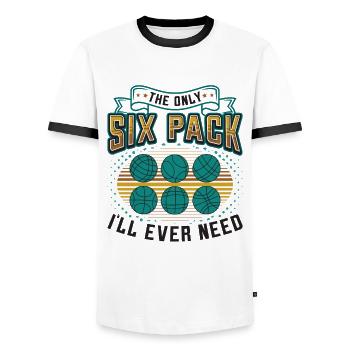 The only six-pack I'll ever need - Men's Ringer Shirt - white/black - Front - AI Model Female 172 light (172cm) & AI Model Male 178 dark (178cm)