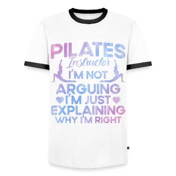 Le Pilates explique pourquoi j’ai raison cadeau - T-shirt contrasté Homme - blanc/noir - Devant - AI Model Female 172 light (172cm) & AI Model Male 178 dark (178cm)