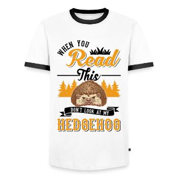 Hérisson Cadeau Stacheligel - T-shirt contrasté Homme - blanc/noir - Devant - AI Model Female 172 light (172cm) & AI Model Male 178 dark (178cm)