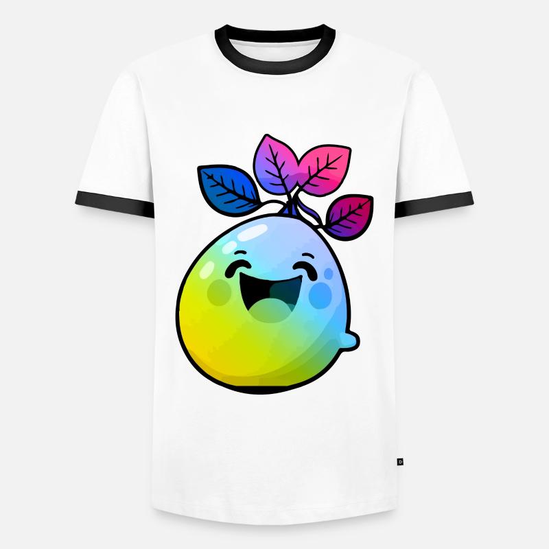 Zitrone Comic Bunt - Männer Kontrast-T-Shirt - Weiß/Schwarz