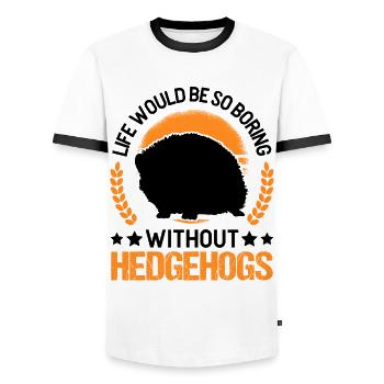 Hérisson Cadeau Stacheligel - T-shirt contrasté Homme - blanc/noir - Devant - AI Model Female 172 light (172cm) & AI Model Male 178 dark (178cm)