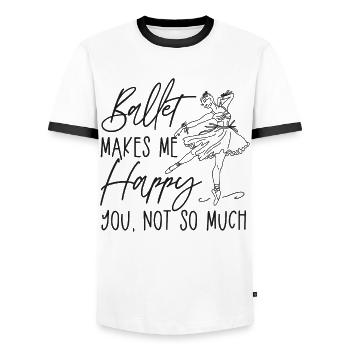 Ballet Dancer Dance Girl Ballerina - Men's Ringer Shirt - white/black - Front - AI Model Female 172 light (172cm) & AI Model Male 178 dark (178cm)