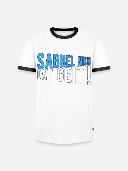 Sabbel nich dat geit - Männer Kontrast-T-Shirt - Weiß/Schwarz