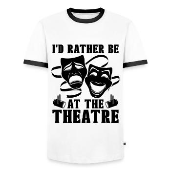 I'd Rather Be At The Musical Drama Theatre Actor - Men's Ringer Shirt - white/black - Front - AI Model Female 172 light (172cm) & AI Model Male 178 dark (178cm)