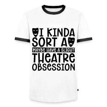 I Kinda Sorta Maybe Have A Musical Theatre Actor - Men's Ringer Shirt - white/black - Front - AI Model Female 172 light (172cm) & AI Model Male 178 dark (178cm)