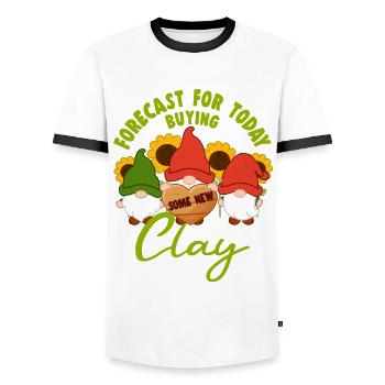 Prévisions pour aujourd’hui Achat d’un nouveau Clay Yard Gnome - T-shirt contrasté Homme - blanc/noir - Devant - AI Model Female 172 light (172cm) & AI Model Male 178 dark (178cm)