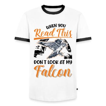 Falke Falkner Kestrel Falconry Falkner - Men's Ringer Shirt - white/black - Front - AI Model Female 172 light (172cm) & AI Model Male 178 dark (178cm)