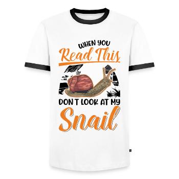 Snail Gift Vineyard Snail - Men's Ringer Shirt - white/black - Front - AI Model Female 172 light (172cm) & AI Model Male 178 dark (178cm)