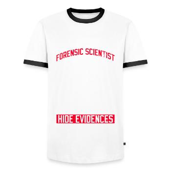 Forensic Analyst Design Für Forensiker - T-shirt contrasté Homme - blanc/noir - Devant - AI Model Female 172 light (172cm) & AI Model Male 178 dark (178cm)