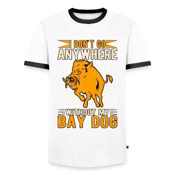 Wild boar Wild boar hunting Wild boar hunter - Men's Ringer Shirt - white/black - Front - AI Model Female 172 light (172cm) & AI Model Male 178 dark (178cm)