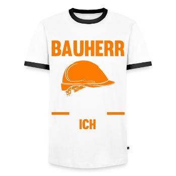 Bauherr - Männer Kontrast-T-Shirt - Weiß/Schwarz - Vorne - AI Model Female 172 light (172cm) & AI Model Male 178 dark (178cm)