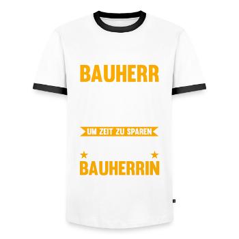 Bauherr - Männer Kontrast-T-Shirt - Weiß/Schwarz - Vorne - AI Model Female 172 light (172cm) & AI Model Male 178 dark (178cm)