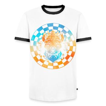 Pitbull - T-shirt contrasté Homme - blanc/noir - Devant - AI Model Female 172 light (172cm) & AI Model Male 178 dark (178cm)