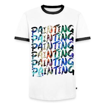 Maler Zeichner für Künstler - Männer Kontrast-T-Shirt - Weiß/Schwarz - Vorne - AI Model Female 172 light (172cm) & AI Model Male 178 dark (178cm)
