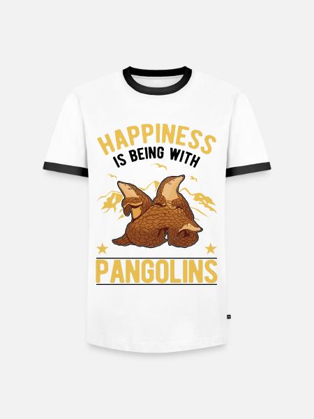 Pangolin Lucky Pangolin - Men's Ringer Shirt - white/black
