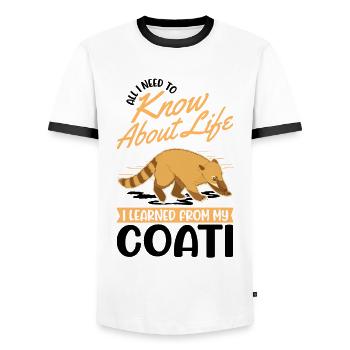 Coati Cadeau Proboscis Bear Coati - T-shirt contrasté Homme - blanc/noir - Devant - AI Model Female 172 light (172cm) & AI Model Male 178 dark (178cm)
