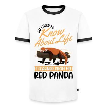 Red Panda Gift Cat Bear Red Panda - Men's Ringer Shirt - white/black - Front - AI Model Female 172 light (172cm) & AI Model Male 178 dark (178cm)