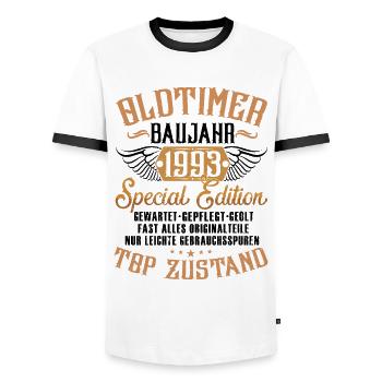 Oldtimer 1993 2023 30. Geburtstag Geschenk Herren - Männer Kontrast-T-Shirt - Weiß/Schwarz - Vorne - AI Model Female 172 light (172cm) & AI Model Male 178 dark (178cm)