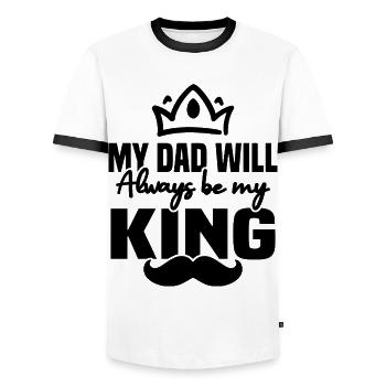 My father will always be my king - Men's Ringer Shirt - white/black - Front - AI Model Female 172 light (172cm) & AI Model Male 178 dark (178cm)