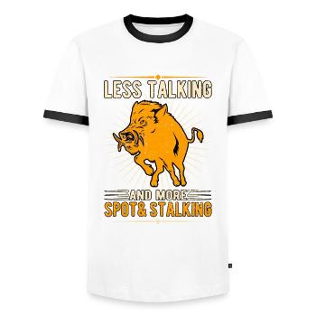 Wild boar wild boar hunting wild boar hunter - Men's Ringer Shirt - white/black - Front - AI Model Female 172 light (172cm) & AI Model Male 178 dark (178cm)