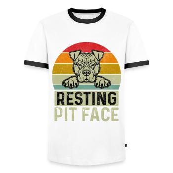 Resting Pit face - Männer Kontrast-T-Shirt - Weiß/Schwarz - Vorne - AI Model Female 172 light (172cm) & AI Model Male 178 dark (178cm)