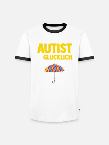 Autismus Autist Autisten - Männer Kontrast-T-Shirt - Weiß/Schwarz