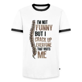 Je ne suis pas drôle - T-shirt contrasté Homme - blanc/noir - Devant - AI Model Female 172 light (172cm) & AI Model Male 178 dark (178cm)