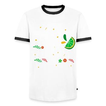 Viva Mexico 5 De Mayo Cinco De Mayo Cadeau - T-shirt contrasté Homme - blanc/noir - Devant - AI Model Female 172 light (172cm) & AI Model Male 178 dark (178cm)
