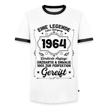 Vintage 1964 Original - Männer Kontrast-T-Shirt - Weiß/Schwarz - Vorne - AI Model Female 172 light (172cm) & AI Model Male 178 dark (178cm)