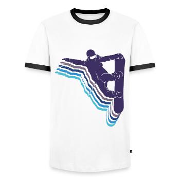 Snowboard Spruch für Snowboarder - Männer Kontrast-T-Shirt - Weiß/Schwarz - Vorne - AI Model Female 172 light (172cm) & AI Model Male 178 dark (178cm)