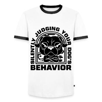 Silently Judging Your Dog Training Animal Trainers - Men's Ringer Shirt - white/black - Front - AI Model Female 172 light (172cm) & AI Model Male 178 dark (178cm)