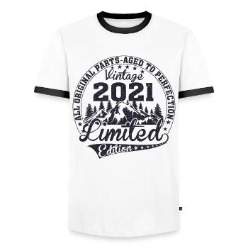 Geboren 2021 Vintage Retro Jubiläum - Männer Kontrast-T-Shirt - Weiß/Schwarz - Vorne - AI Model Female 172 light (172cm) & AI Model Male 178 dark (178cm)