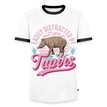 Easily distracted by Tapirs - Männer Kontrast-T-Shirt - Weiß/Schwarz - Vorne - AI Model Female 172 light (172cm) & AI Model Male 178 dark (178cm)