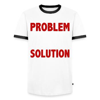 Penny Collecting Coin Collector Problem Solution - Men's Ringer Shirt - white/black - Front - AI Model Female 172 light (172cm) & AI Model Male 178 dark (178cm)