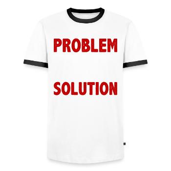Picknicing Outing Problème Solution Hobby - T-shirt contrasté Homme - blanc/noir - Devant - AI Model Female 172 light (172cm) & AI Model Male 178 dark (178cm)