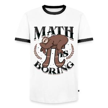 Math is boring, sloth sleeps on pi - Men's Ringer Shirt - white/black - Front - AI Model Female 172 light (172cm) & AI Model Male 178 dark (178cm)