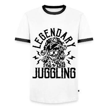 Legendary Juggling Circus Staff Circus Clowns - Men's Ringer Shirt - white/black - Front - AI Model Female 172 light (172cm) & AI Model Male 178 dark (178cm)