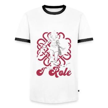 Rpg-rollenspiele Und Larper - T-shirt contrasté Homme - blanc/noir - Devant - AI Model Female 172 light (172cm) & AI Model Male 178 dark (178cm)