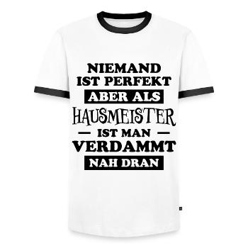 Hausmeister Lustiger Spruch Hausverwalter Geschenk - Männer Kontrast-T-Shirt - Weiß/Schwarz - Vorne - AI Model Female 172 light (172cm) & AI Model Male 178 dark (178cm)