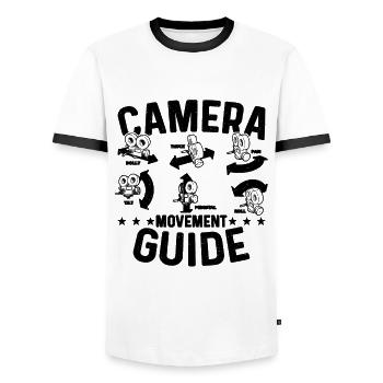 Camera Movement Guide Cameraman Camera Operators - Men's Ringer Shirt - white/black - Front - AI Model Female 172 light (172cm) & AI Model Male 178 dark (178cm)