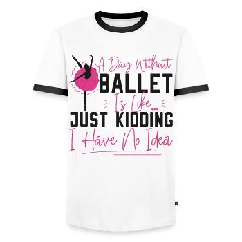 Ballet Dancer Dance Girl Ballerina - Männer Kontrast-T-Shirt - Weiß/Schwarz - Vorne - AI Model Female 172 light (172cm) & AI Model Male 178 dark (178cm)
