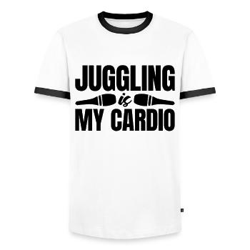 Juggling Is My Cardio Comedy Clown Circus Clowns - Männer Kontrast-T-Shirt - Weiß/Schwarz - Vorne - AI Model Female 172 light (172cm) & AI Model Male 178 dark (178cm)